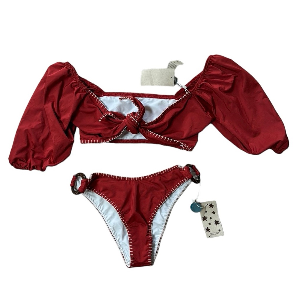 NWT Capittana Red Tie Front Bikini